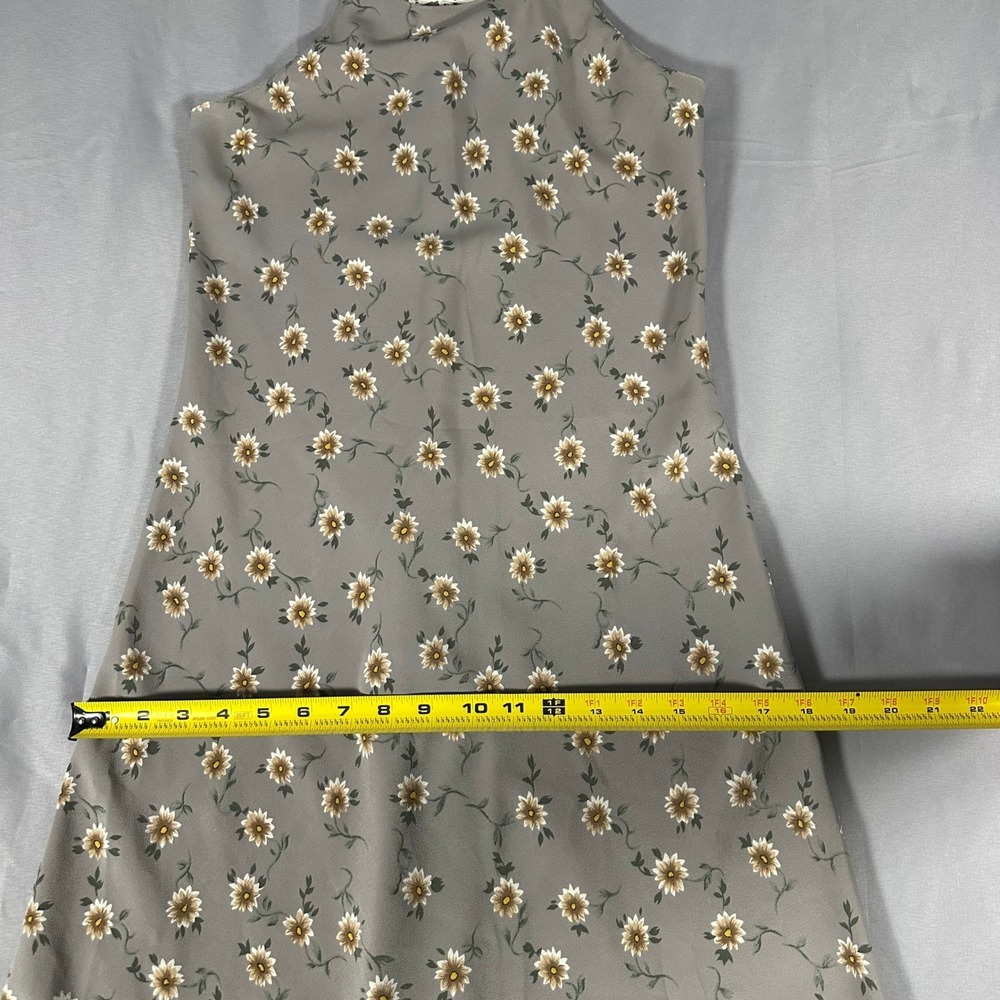 Rampage Vintage 90s Daisy Floral Halter Maxi Dress Grey Made in USA Small - Picture 7 of 13